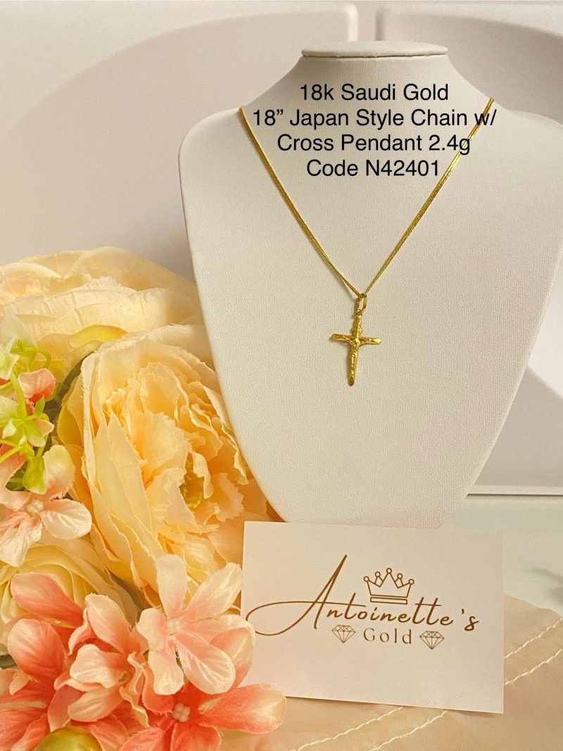 N42401 Japan Style Chain w/ Cross Pendant 18"
