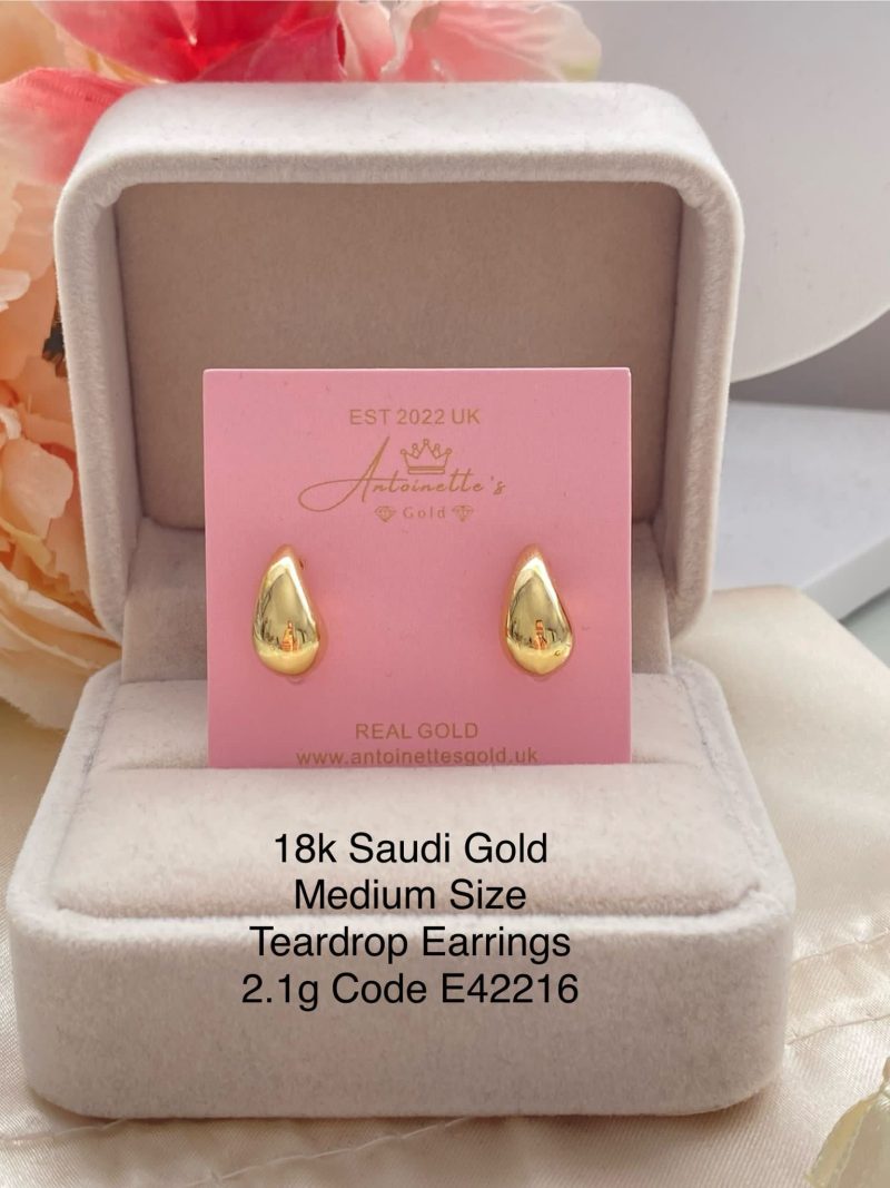 E42216 Medium Size Teardrop Earrings