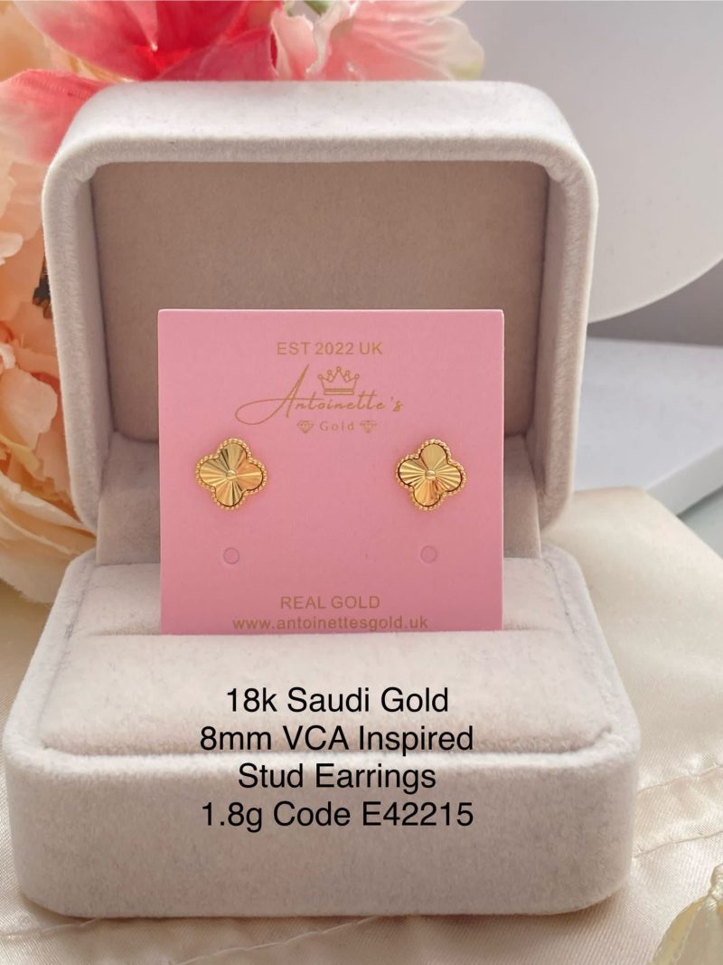 E42215 8mm VCA Inspired Stud Earrings