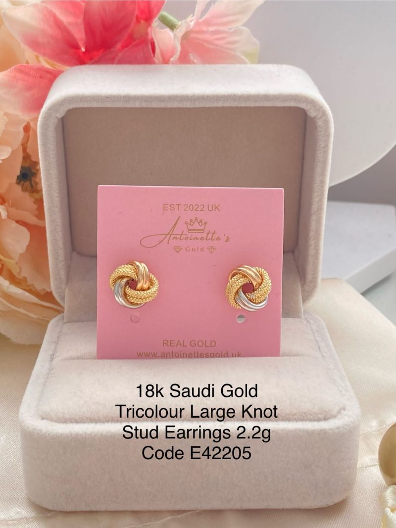 E42205 Tricolour Large Knot Stud Earrings