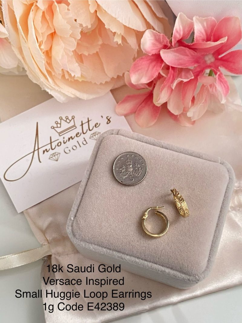 E42389 Versace Inspired Small Huggie Loop Earrings