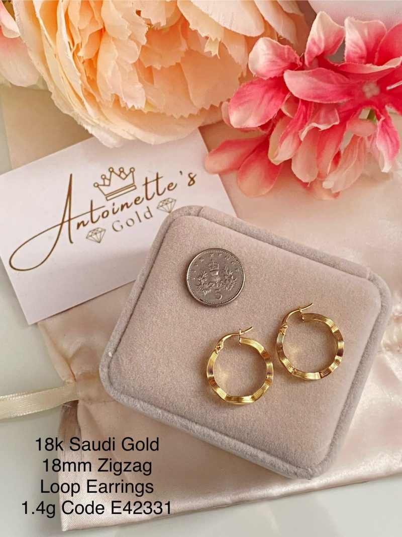 E42331 18mn Zigzag Loop Earrings