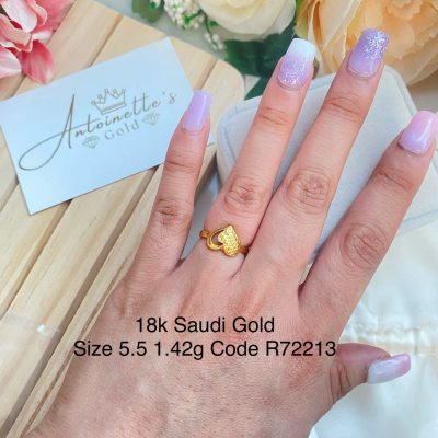 R72213 half diacut heart Ring size 5.5