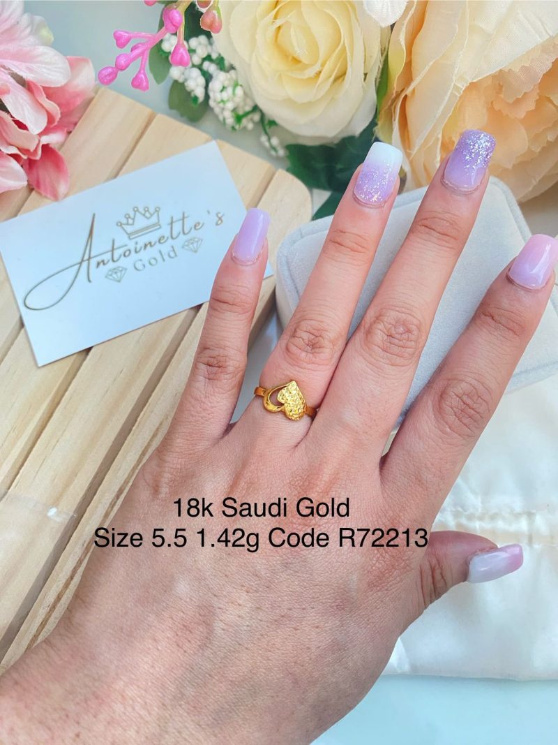 R72213 half diacut heart Ring size 5.5
