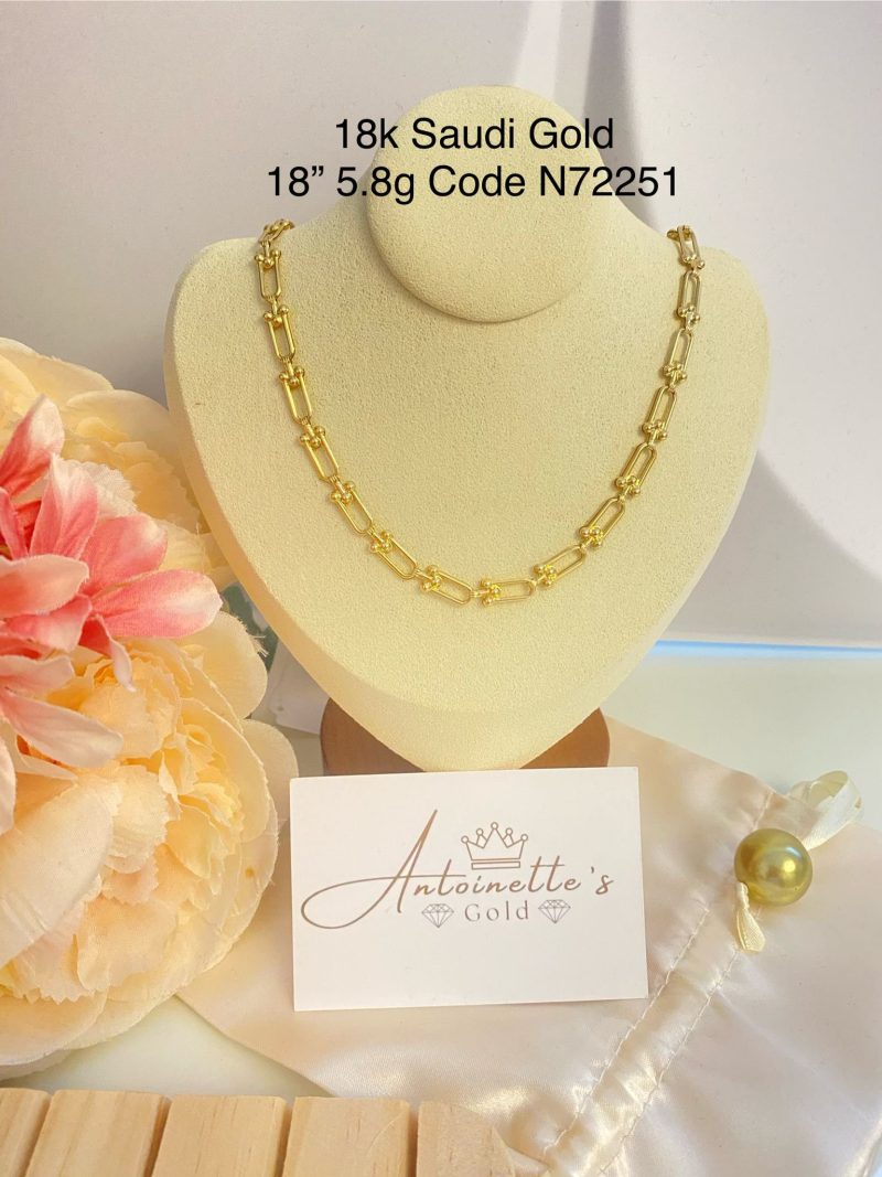N72251 Flat Hardware Necklace 18"