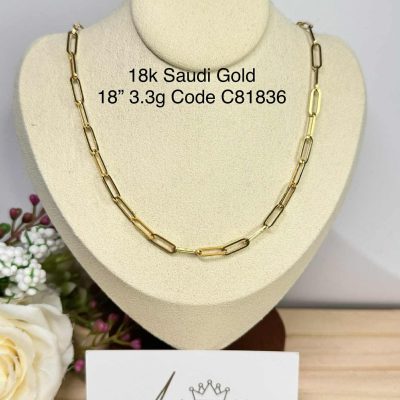 C81836 Paperclip Chain 18"