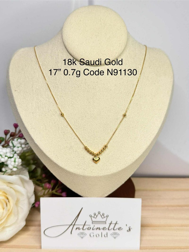 N91130 Heart & Bubbles Centered necklace 17"