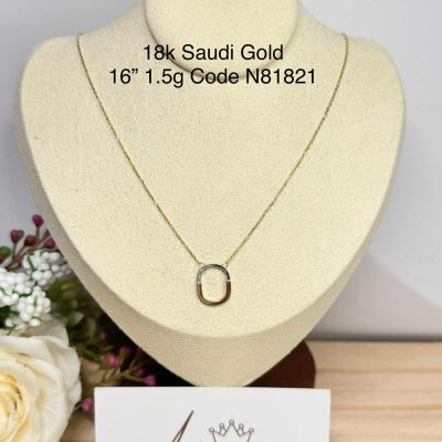 N81821 Lock Centered Necklace 16"