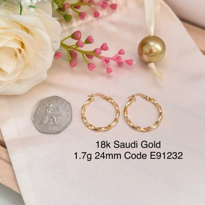 E91232 24mm Loose Twisted Loop Hoop Earrings