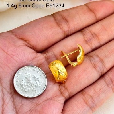 E91234 6mm X Design Huggie Clip Earrings