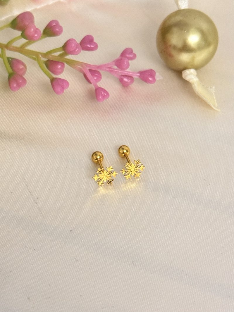 E91239 Lightweight Butterfly Screw Lock Stud Earrings - Image 3