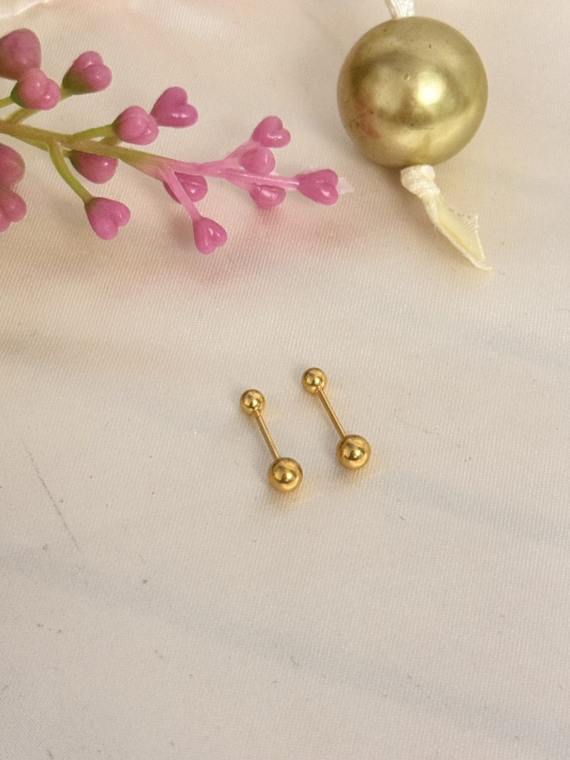 E91240 3mm Round Screw Stud Earrings for Adults Kids - Image 3