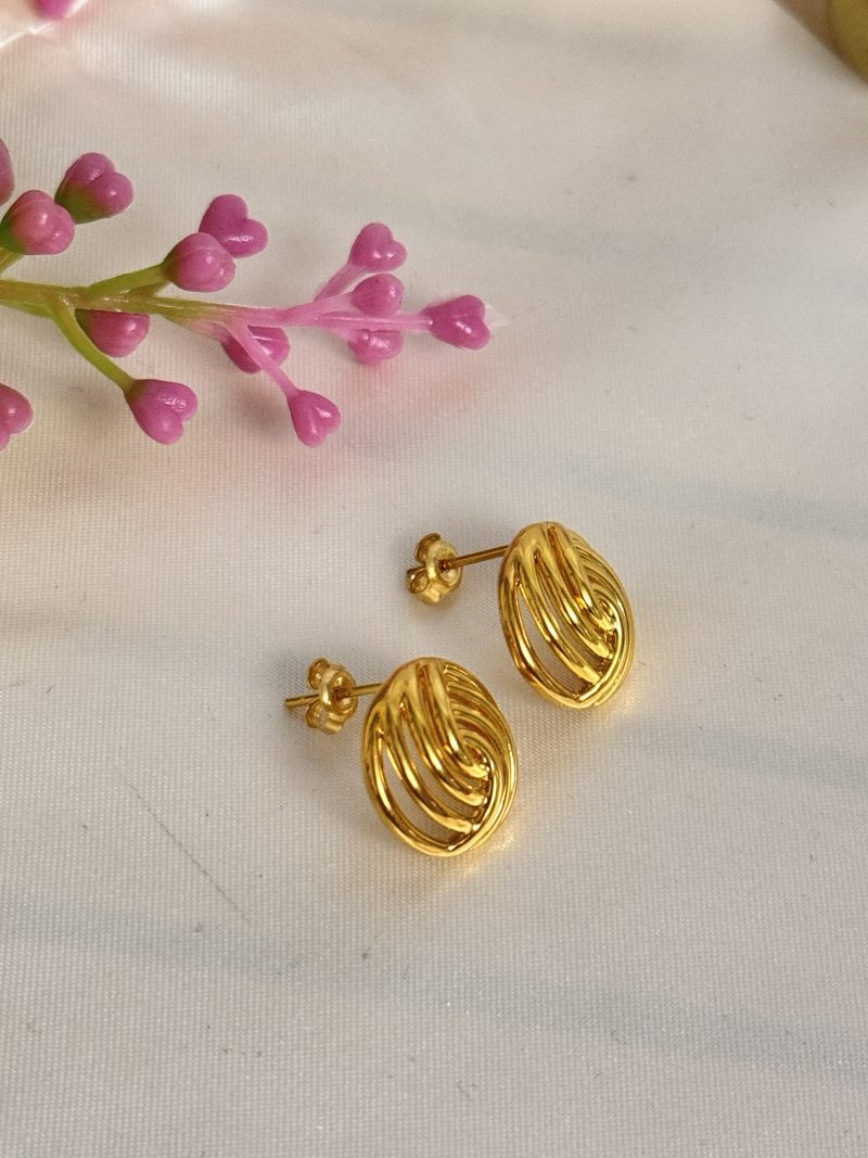 E91247 19mm Electroform Whirlwind Elegant Stud Earrings - Image 3