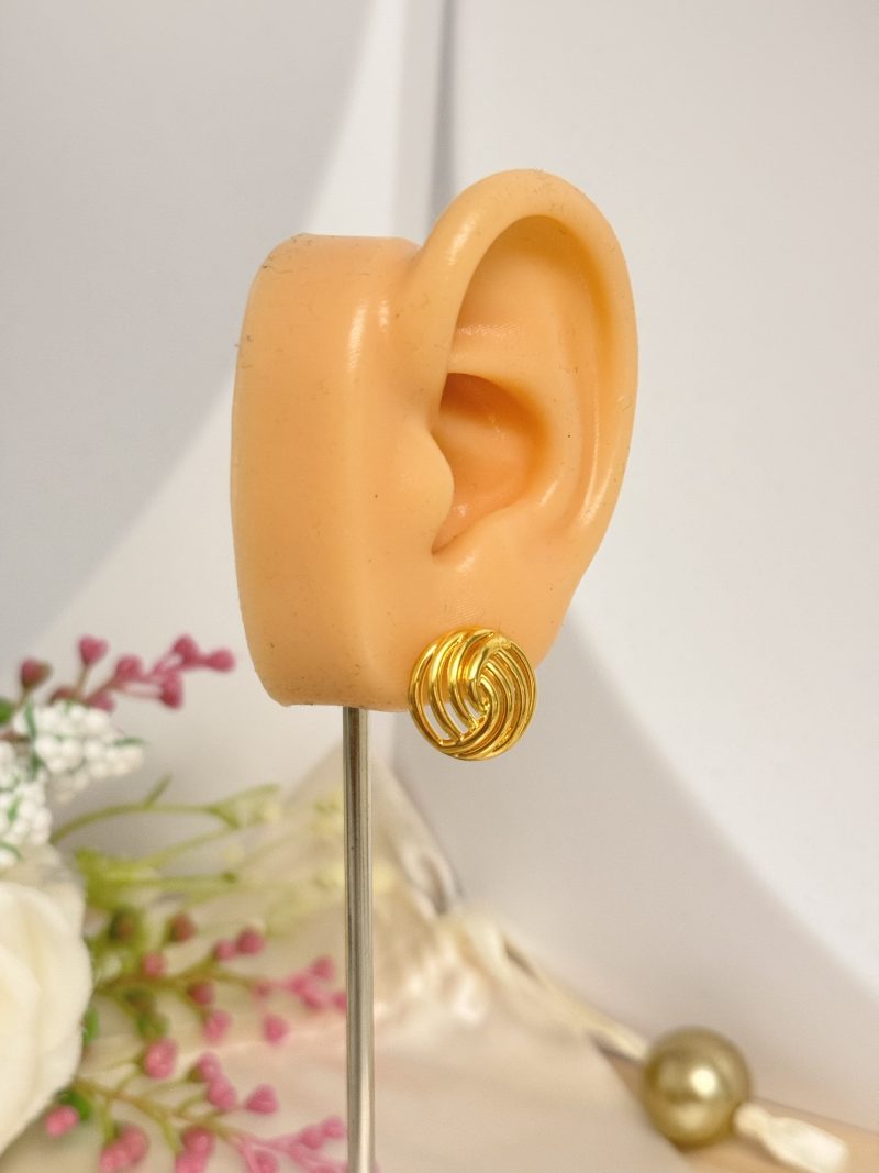 E91247 19mm Electroform Whirlwind Elegant Stud Earrings - Image 2