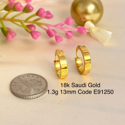E91250 13mm Cartier Inspired Hoop Loop Earrings