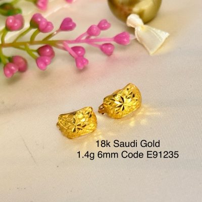 E91235 6mm Union Jack Style Ear Hugger Clip Earrings