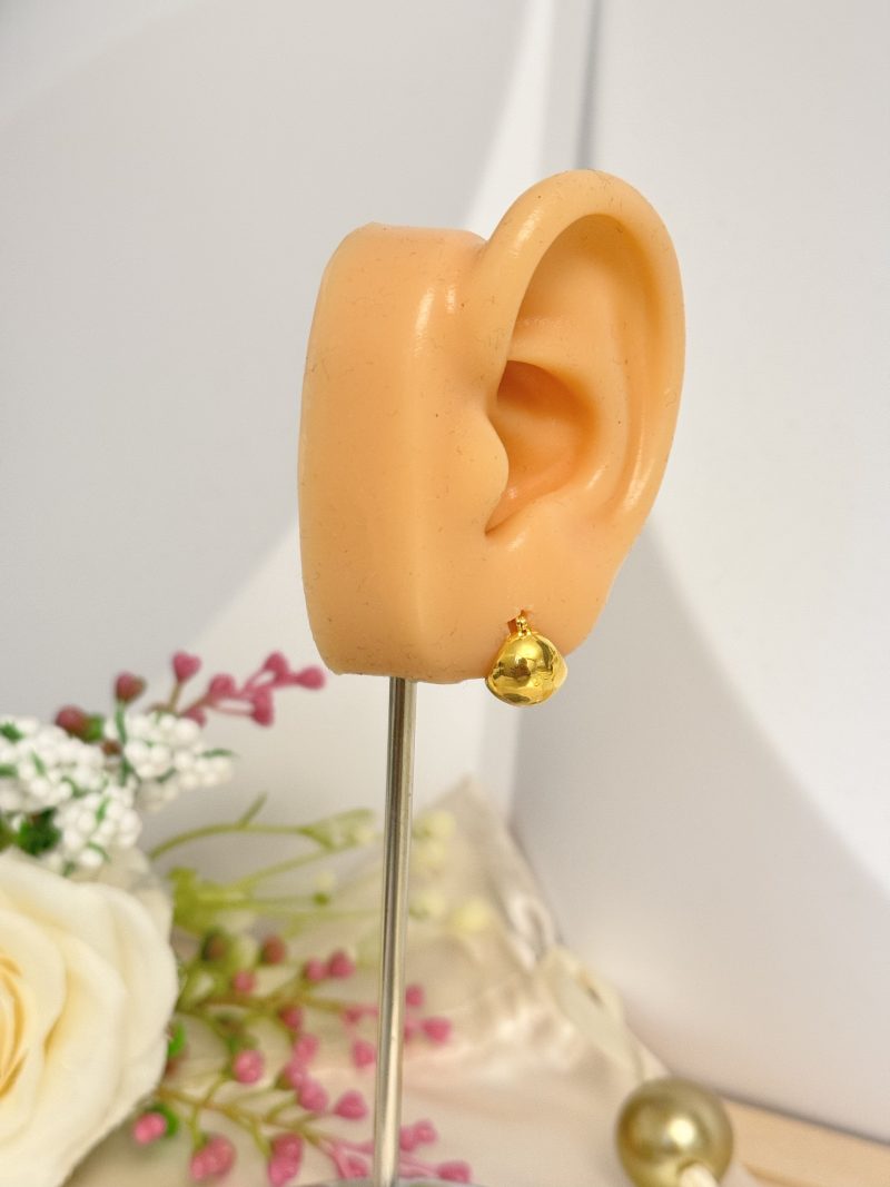 E91576 10mm Dome Ear Hugger Huggie Hoop Loop Earrings - Image 2