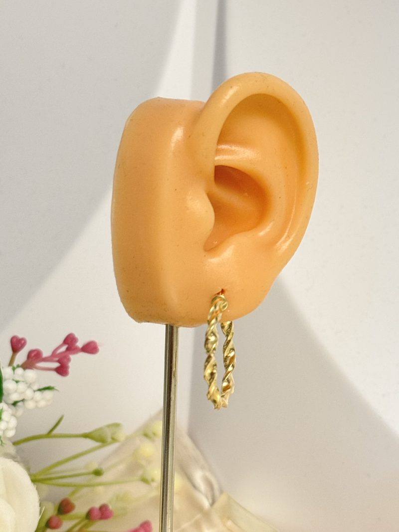 E91577 25mm Tight Twisted Large Hoop Loop Earrings - Image 2