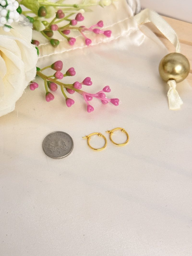 E91581 11mm Plain Thin Hoop Loop Earrings - Image 3