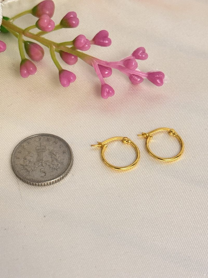 E91581 11mm Plain Thin Hoop Loop Earrings - Image 2