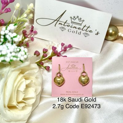E92473 Heart Shaped Lock Dangling Earrings