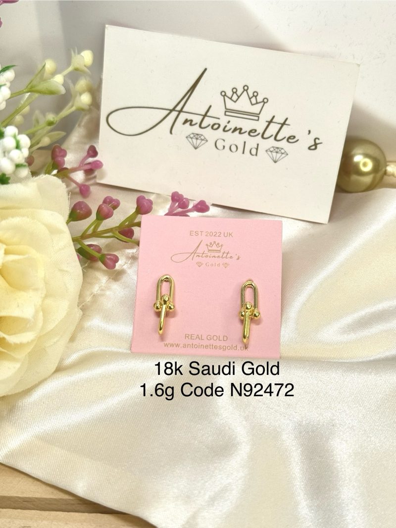 E92472 Double Link Hardware Earrings