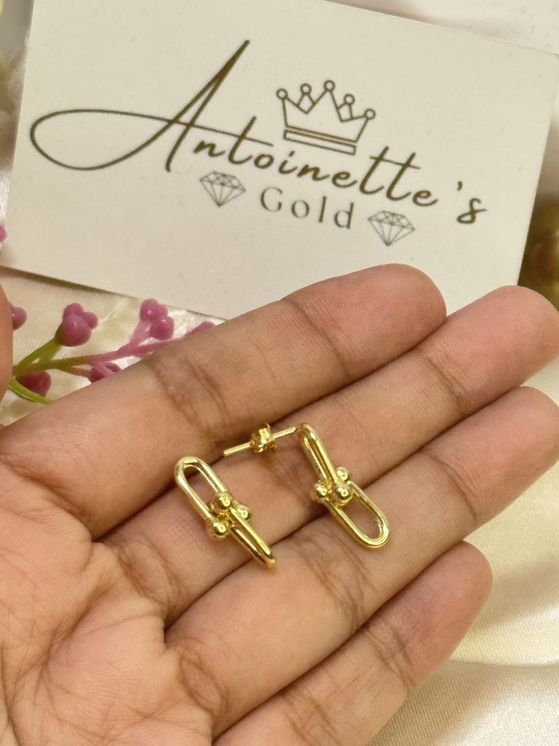 E92472 Double Link Hardware Earrings - Image 4