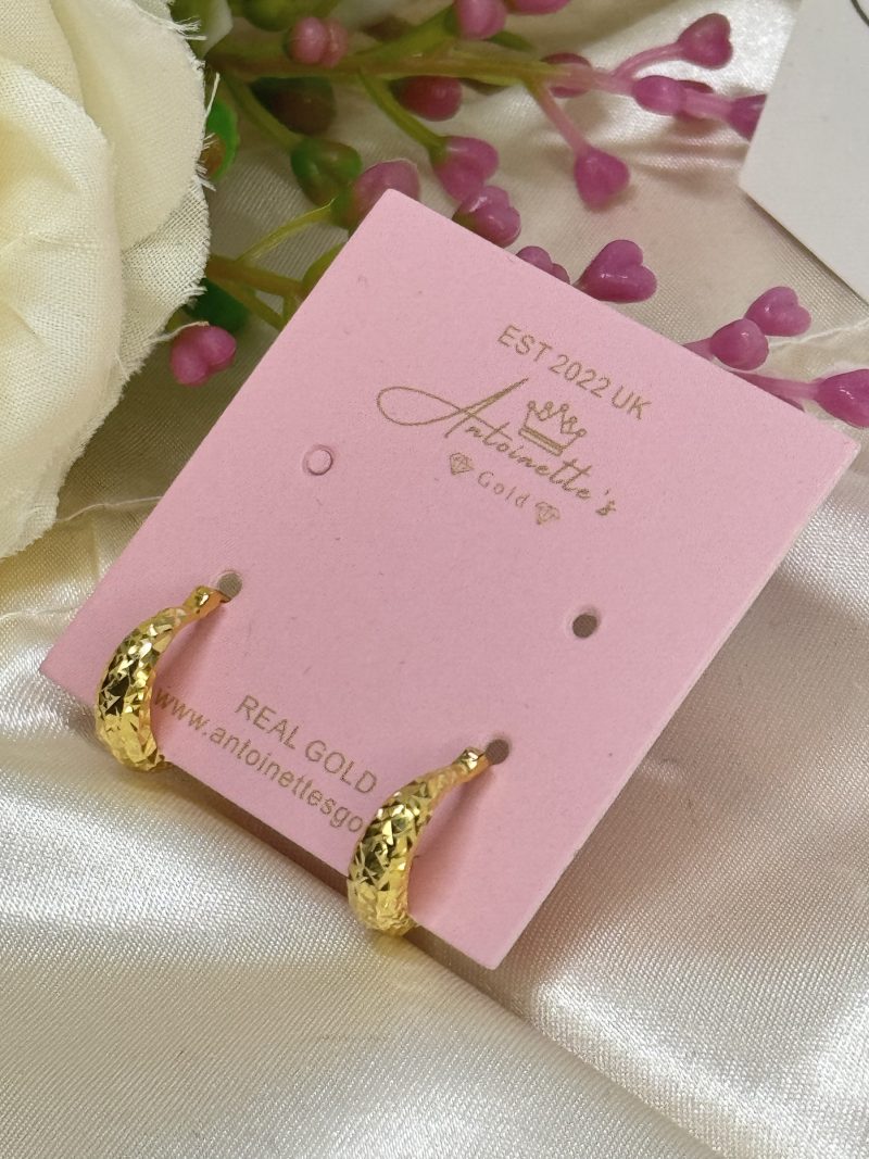 E92434 Diacut Style Ear Hugger Loop Hoop Earrings - Image 2