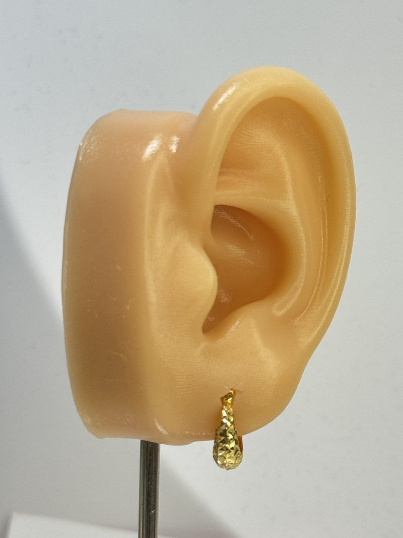 E92434 Diacut Style Ear Hugger Loop Hoop Earrings - Image 4