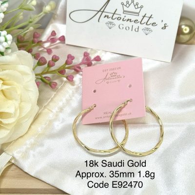 E92470 35mm Double Twisted Large Loop Hoop Earrings