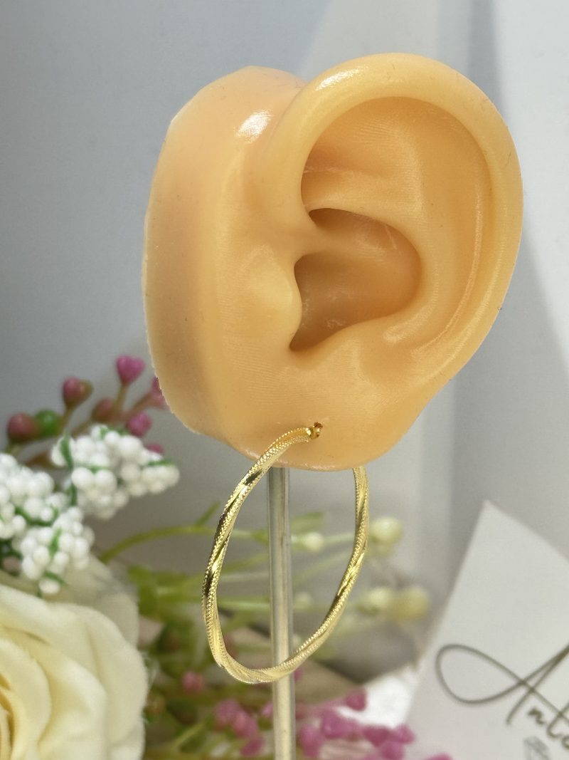 E92470 35mm Double Twisted Large Loop Hoop Earrings - Image 6