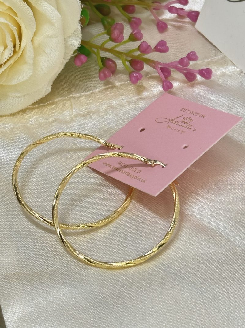 E92471 45mm Double Twisted Large Loop Hoop Earrings - Image 2