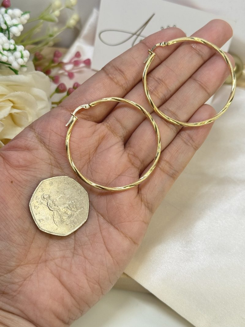 E92471 45mm Double Twisted Large Loop Hoop Earrings - Image 3