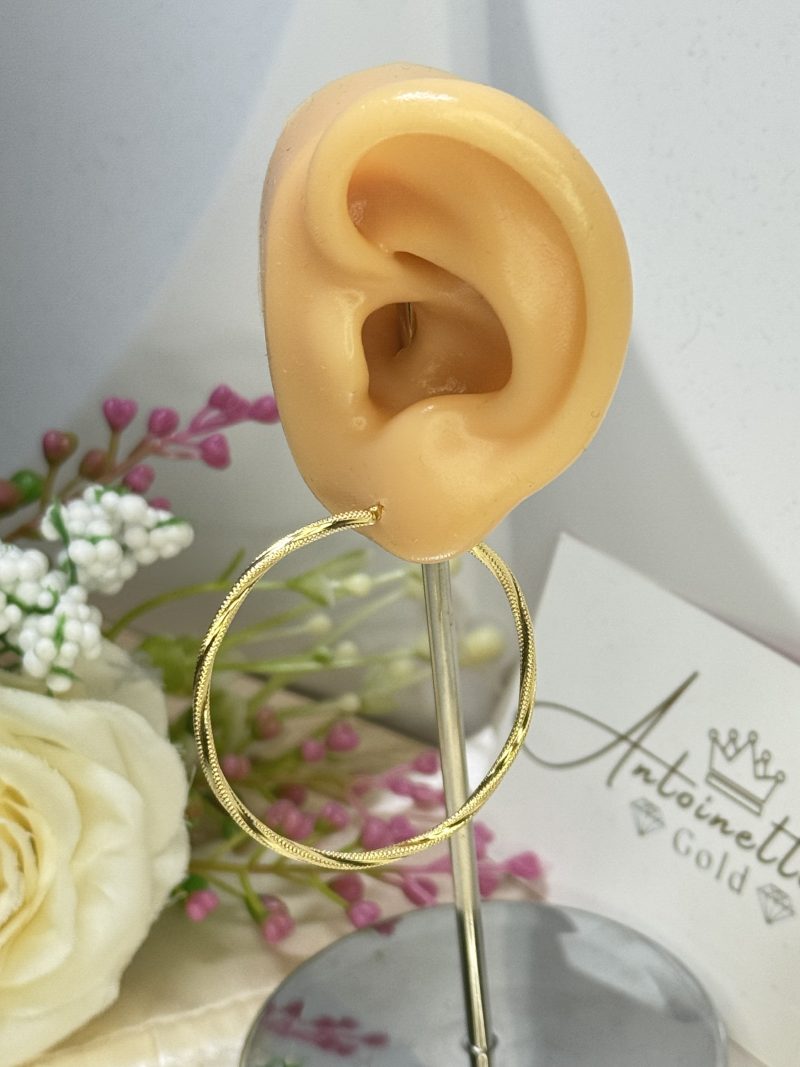 E92471 45mm Double Twisted Large Loop Hoop Earrings - Image 7