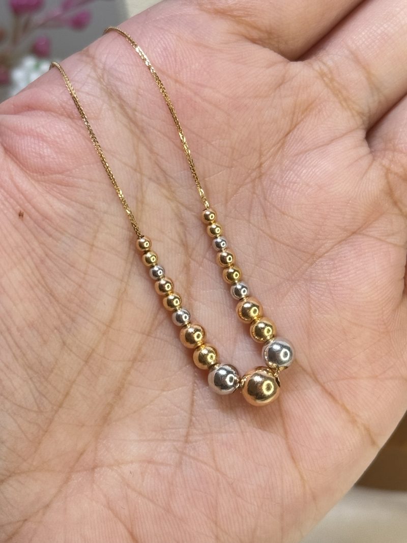 N92453 16-18” Adjustable Tricolour Bubble Necklace - Image 2