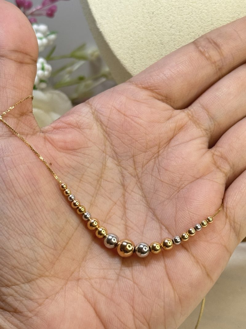 N92453 16-18” Adjustable Tricolour Bubble Necklace - Image 6