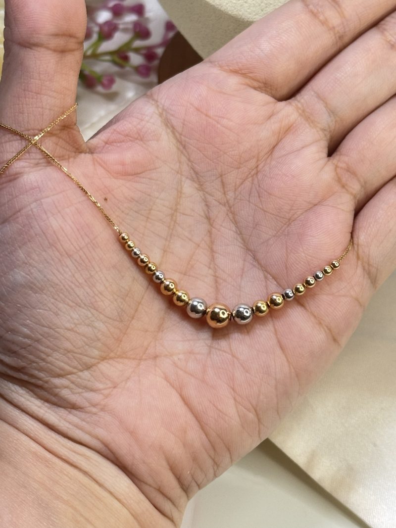 N92453 16-18” Adjustable Tricolour Bubble Necklace - Image 7