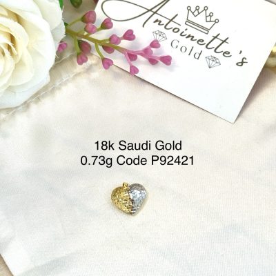 P92421 Two Tone Diacut Heart Pendant