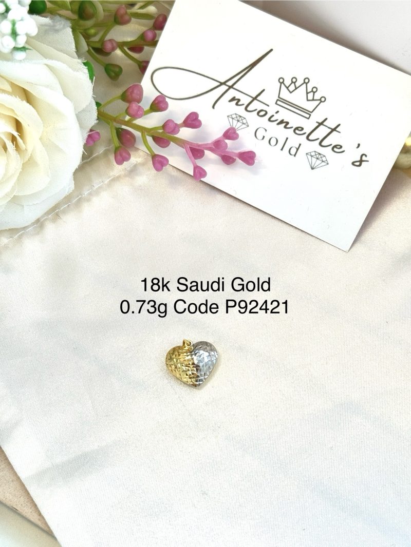 P92421 Two Tone Diacut Heart Pendant