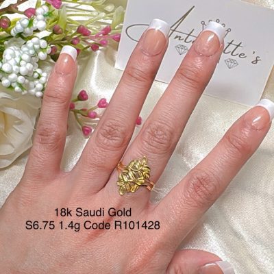 R101428 Leaves Power Ring Size 6.75