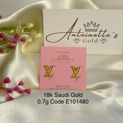 E101480 Designer Inspired Screw Lock Stud Earrings