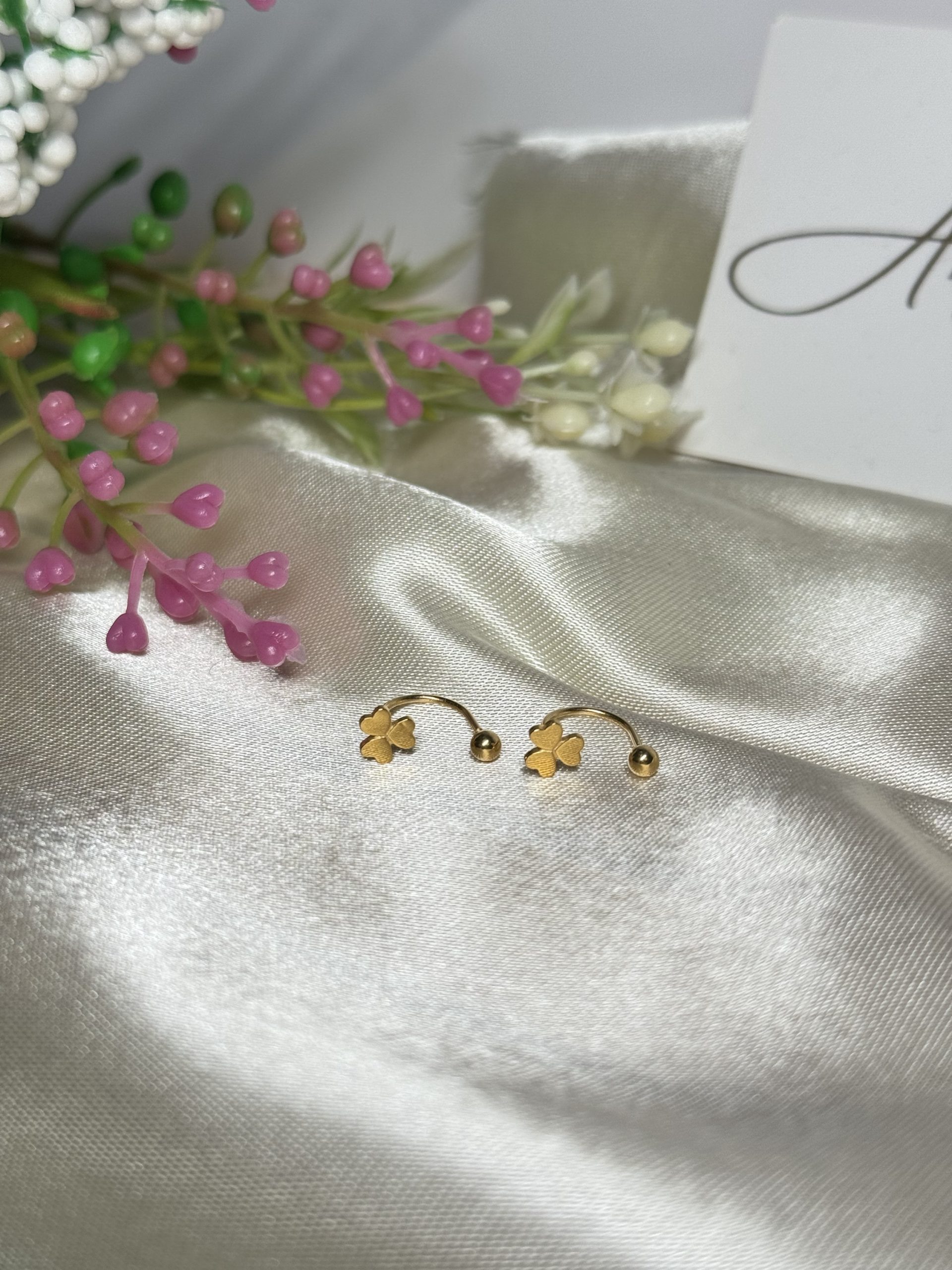 E101489 Triple Heart Screw Lock In and Out Earrings - Image 3