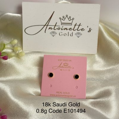 E101494 Round Black Onyx Unisex Screw Stud Earrings