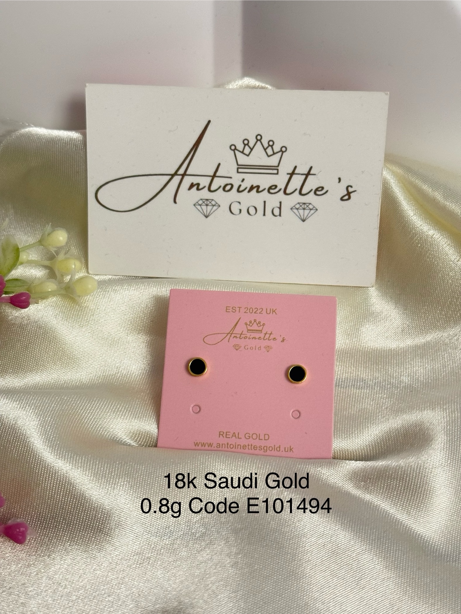 E101494 Round Black Onyx Unisex Screw Stud Earrings