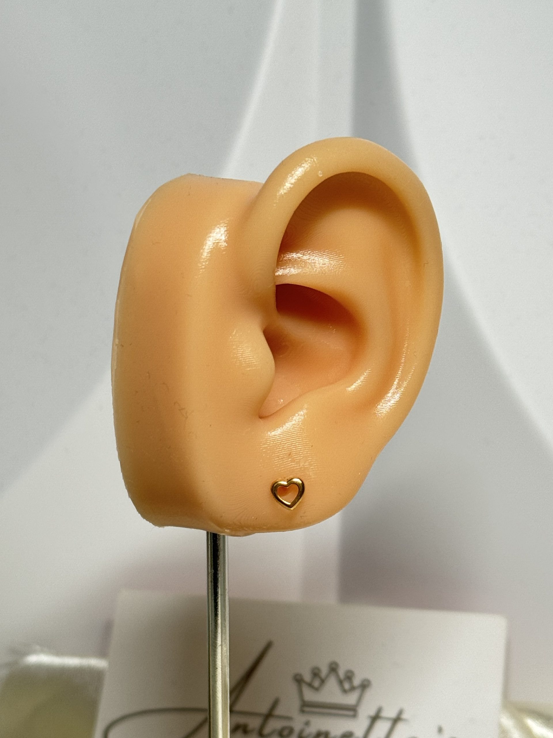 E101482 Open Heart Screw Lock Stud Earrings - Image 4