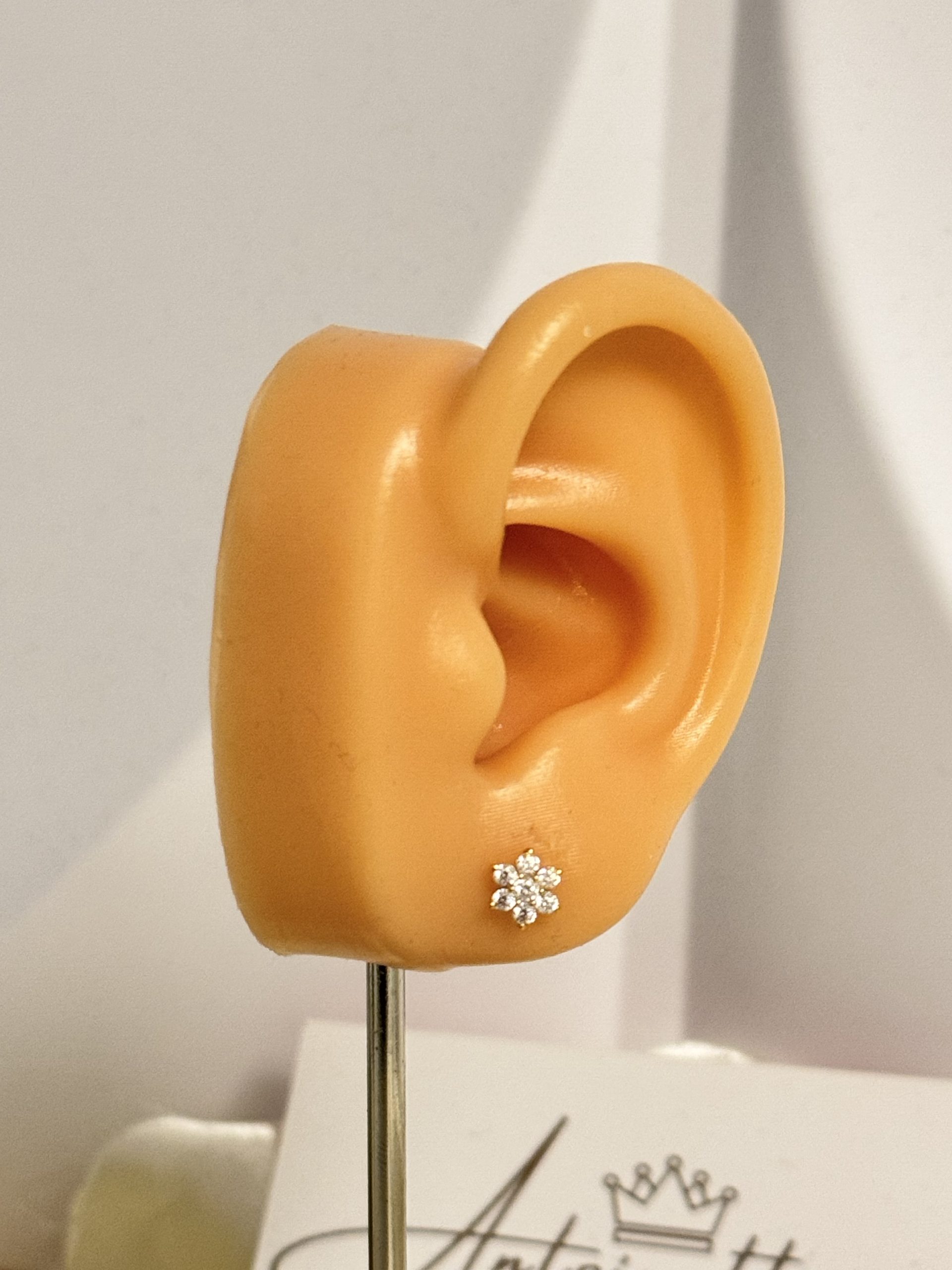 E101491 Poinsettia Flower Screw Lock Stud Earrings - Image 4