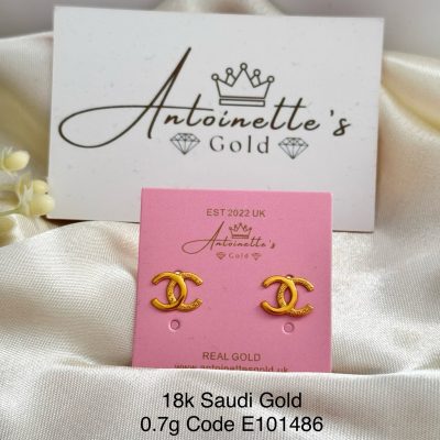 E101483 Designer Inspired Screw Lock Stud Earrings