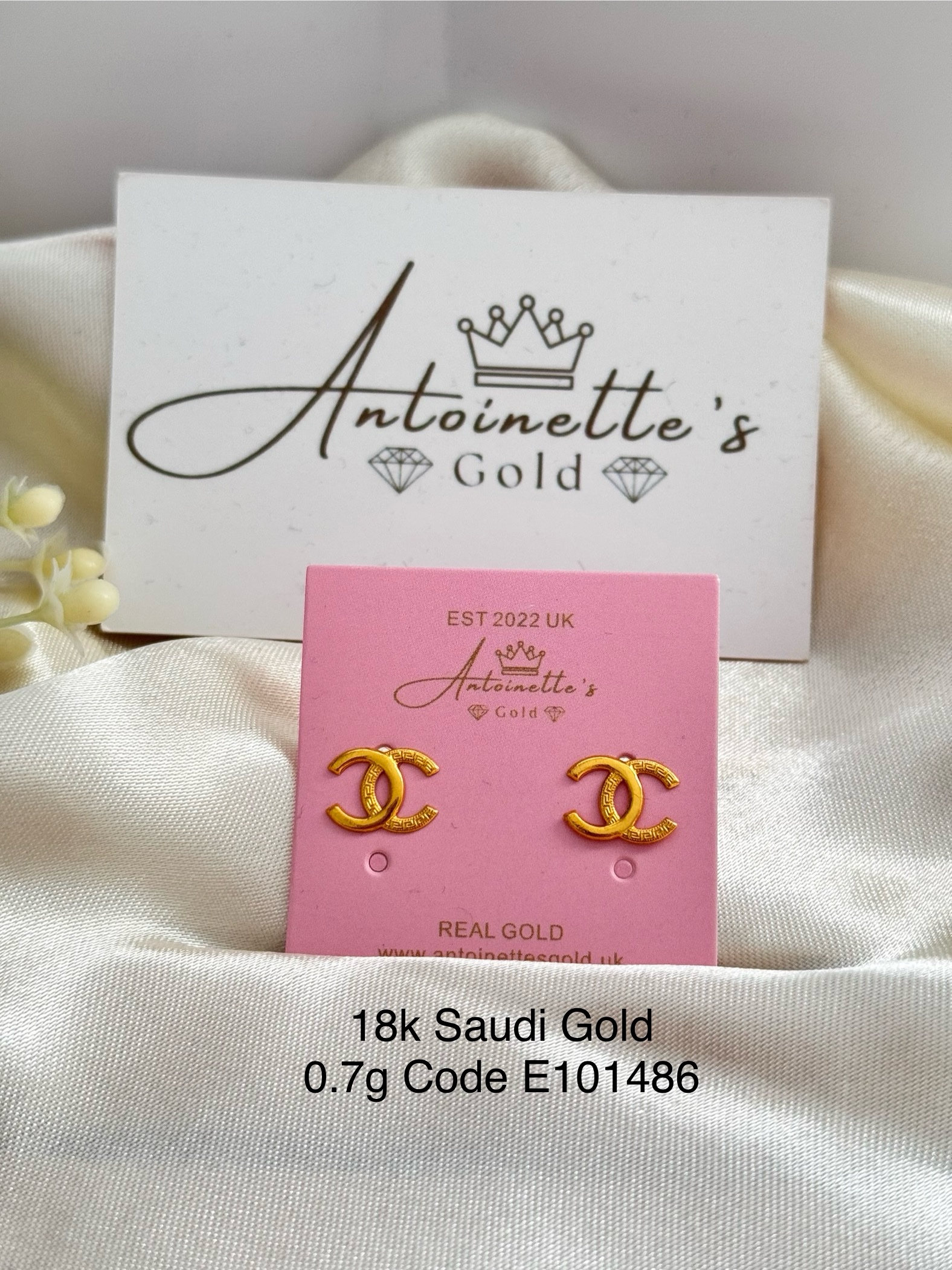 E101483 Designer Inspired Screw Lock Stud Earrings