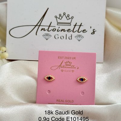 E101495 Evil’s Eye Screw Lock Stud Earrings