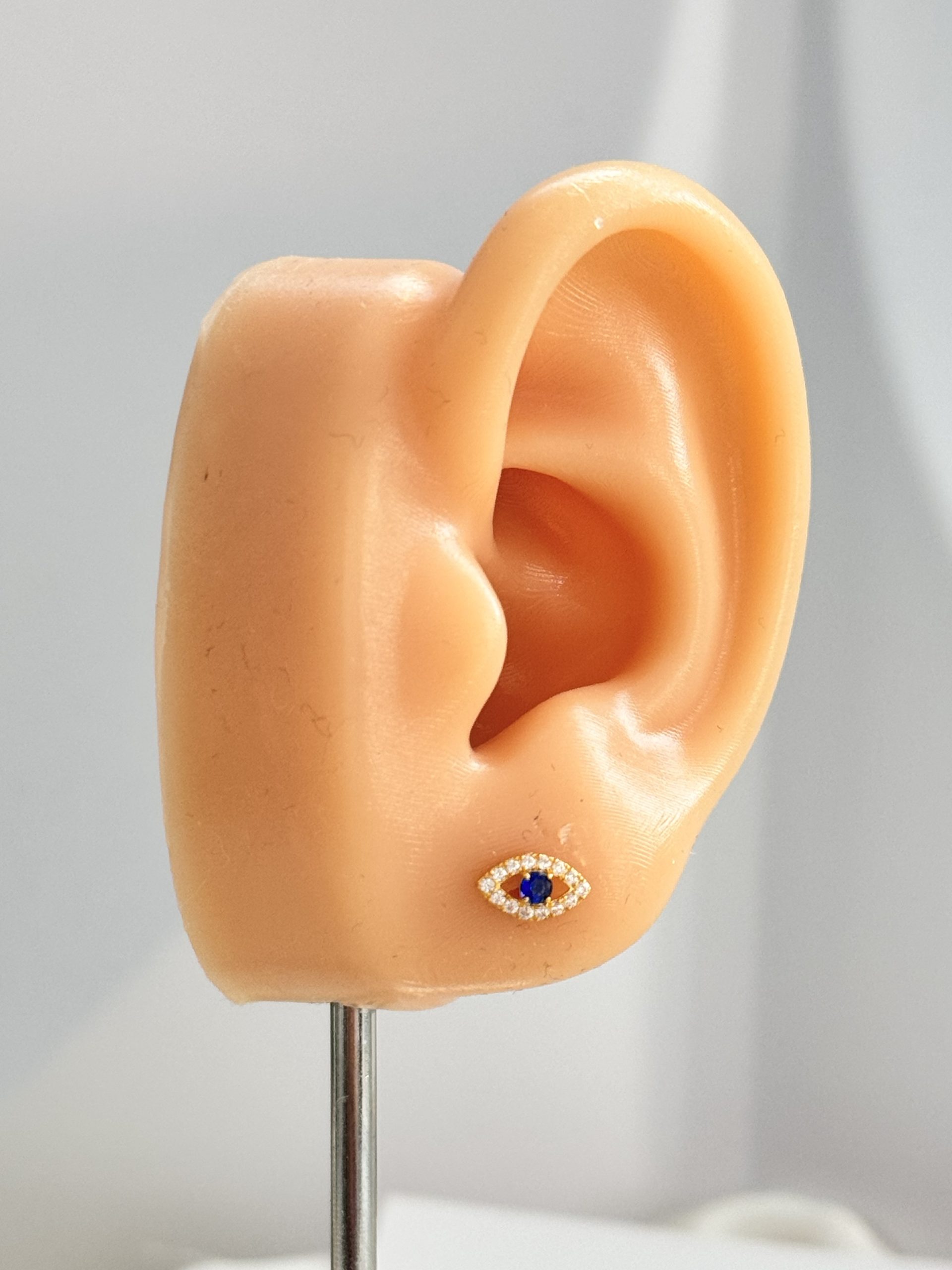 E101495 Evil’s Eye Screw Lock Stud Earrings - Image 4